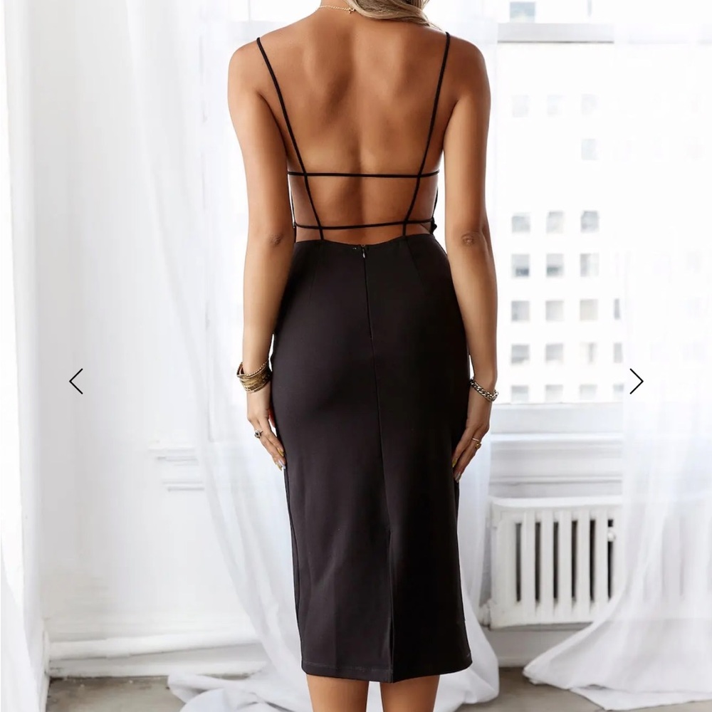 HELLO MOLLY CANT AFFORD ME MIDI DRESS BLACK SMALL - Picture 5 of 6